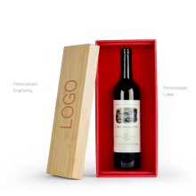 Luxury Red Custom Bamboo Cardboard  Gift Packaging Wooden Wine Box